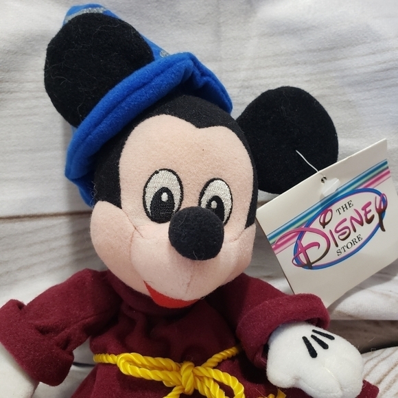 Disney Sorcerer Mickey Mouse Plush 11" Beanie Disney Store Fantasia With Tag - Picture 2 of 11